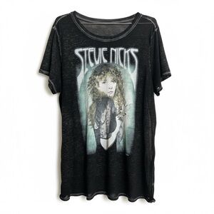 Stevie Nicks Sheer Black Graphic Tee